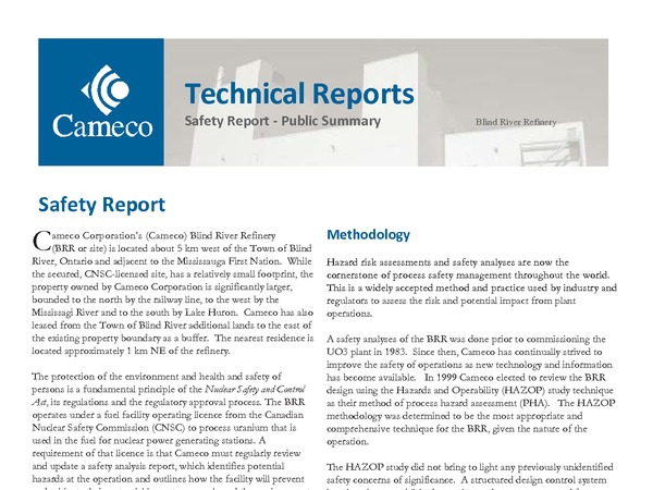 Blind River Refinery - Public Summary - Safety Report PDF Thumbnail